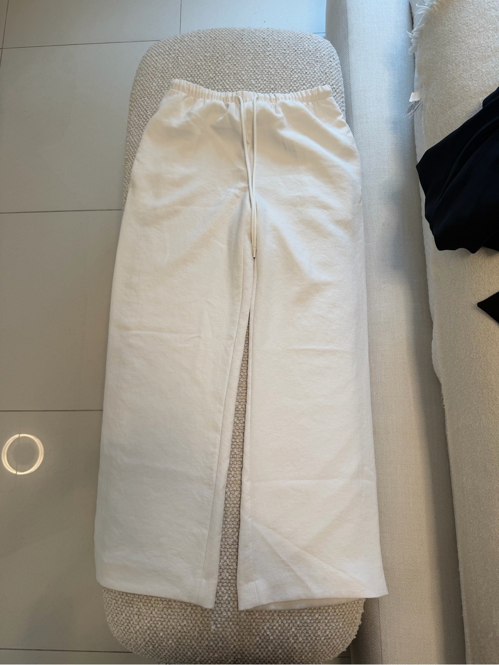 Wilfred Cream Wide-Leg Pants